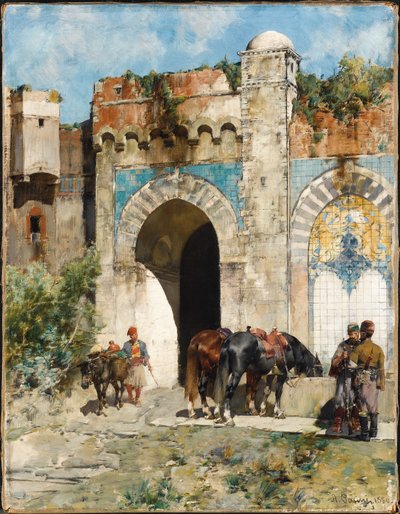 سقي الخيول ، 1880 بواسطة البرتو باسيني