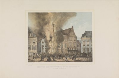منظر عند اندلاع الحريق في ميدلبورغ. يوم الأحد 28 يونيو 1857 (العنوان على الكائن) بواسطة إم جي لا براند
