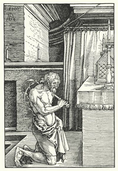 الملك داود يفعل التوبة (نقش) بواسطة ألبريشت (بعد) Durer أو Duerer