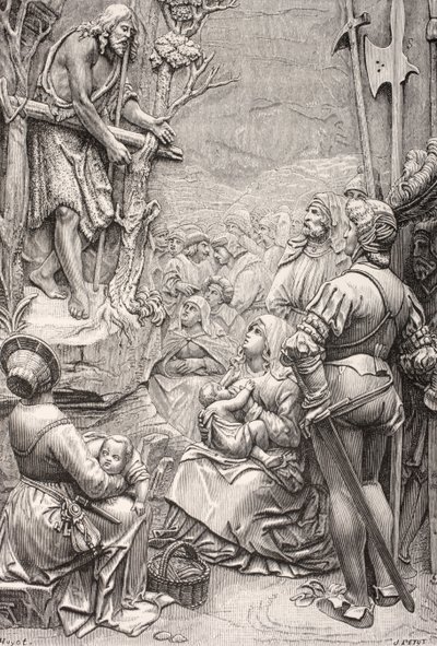 القديس يوحنا المعمدان يكرز في الصحراء (نقش) بواسطة ألبريشت (بعد) Durer أو Duerer