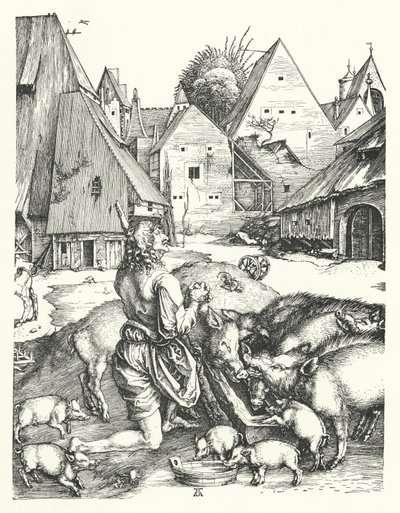 الابن الضال (نقش) بواسطة ألبريشت (بعد) Durer أو Duerer