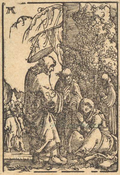 المسيح يأخذ إجازة من والدته ، من سقوط وإنقاذ البشرية من خلال ... ، كاليفورنيا. 1513. بواسطة ألبريشت التدورفر