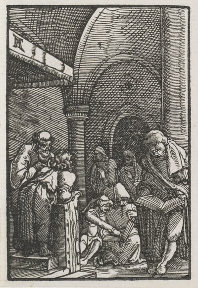 سقوط وفداء الإنسان: المسيح يتنازع مع الأطباء ، ج. 1515. بواسطة ألبريشت التدورفر