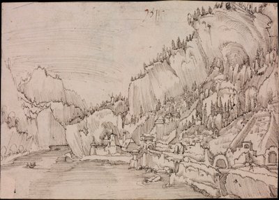منظر لسارمنغشتاين على نهر الدانوب (النمسا) - رسم لألبريشت التدورفر (حوالي 1480-1538) بواسطة ألبريشت التدورفر
