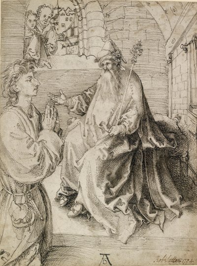 شاب راكع أمام الحاكم ، c1490s بواسطة ألبريشت دورر