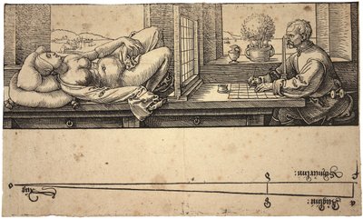 فنان يرسم عارية بجهاز منظور ، 1538 بواسطة Albrecht Dürer