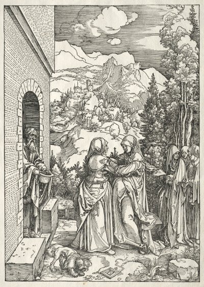 حياة العذراء: الزيارة ، 1504-1505. بواسطة ألبريشت دورر