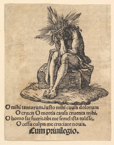 The Man of Sorrows Seated ، صفحة عنوان The Small Passion ، ca. 1511. بواسطة ألبريشت دورر