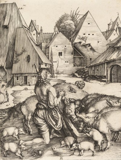 الابن الضال ، ج. 1496. بواسطة ألبريشت دورر