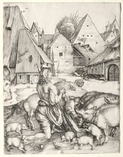 الابن الضال ، ج. 1496. بواسطة ألبريشت دورر
