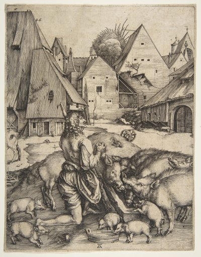 الابن الضال ، كاليفورنيا. 1496. بواسطة ألبريشت دورر