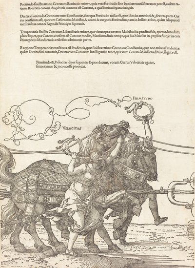 عربة النصر لـ Maximilian I The Great Triumphal Car [اللوحة 5 من 8] ، الطبعة اللاتينية 1523. بواسطة ألبريشت دورر