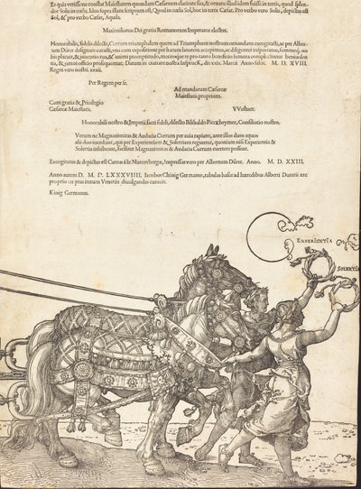 عربة النصر لـ Maximilian I The Great Triumphal Car [اللوحة 8 من 8] ، الطبعة اللاتينية 1523. بواسطة ألبريشت دورر