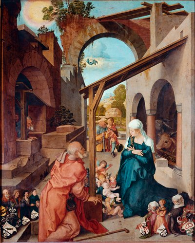 Altarpiece Paumgartner: "ناتيفيت" لوحة رسمها ألبريشت دورر (1471-1528) 1504 تقريبًا. خافت. 155x126 سم ميونيخ ، Alte Pinakothek بواسطة ألبريشت دورر