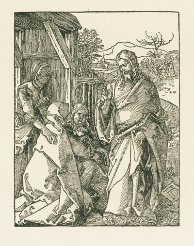 المسيح يأخذ إجازة من أمه، حوالي 1508-1509 (نقش خشبي) بواسطة ألبريشت دورر أو ديرير