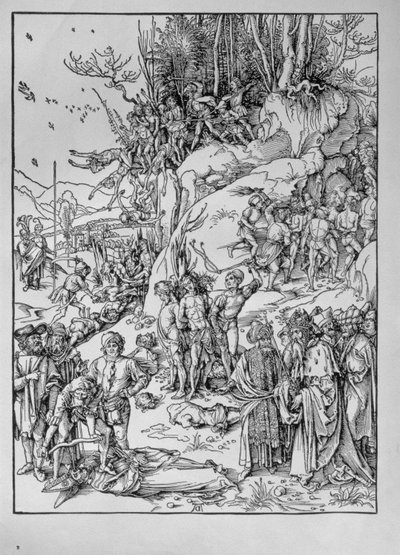استشهاد العشرة آلاف مسيحي على جبل أرارات (نقش خشبي) بواسطة Albrecht Dürer or Duerer