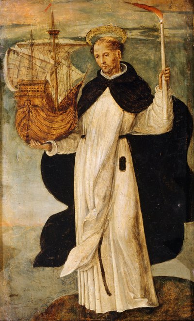 St Telmo (detail from Virgin of the Navigators) بواسطة أليخو فرنانديز