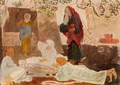 ثلاثة حجاج يزورون إبراهيم ، منتصف القرن التاسع عشر ، 1965. بواسطة الكسندر ايفانوف
