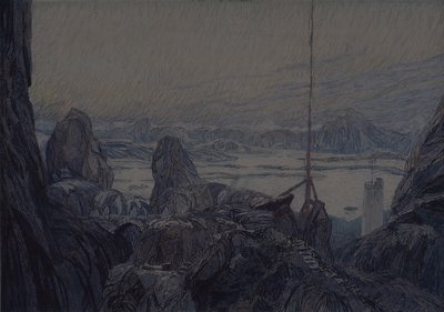 تصميم المسرح لمسرحية السيدة من البحر بقلم إتش إيبسن ، 1905 بواسطة ألكسندر ياكوفليفيتش جولوفين
