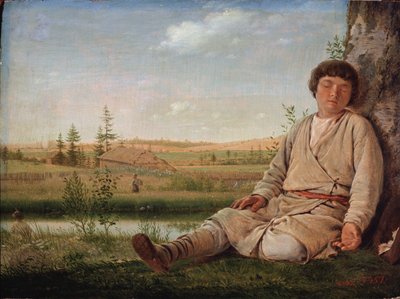 النوم الراعي الصبي ، 1823 بواسطة أليكسي جافريلوفيتش فينيسيانوف