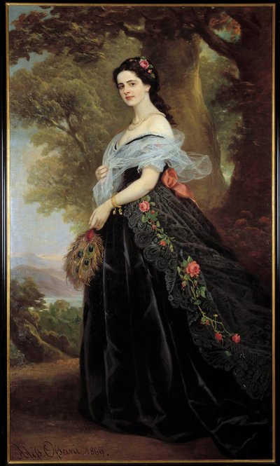 Portrait of the Countess Juliette Cotti Painting by Alexandro Ossani (19th century) 1869 Florence Museum of Modern Art بواسطة أليساندو أوساني