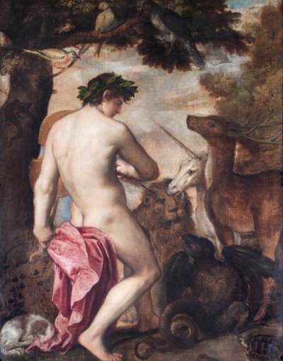 أورفيوس سحر الحيوانات (زيت على قماش) بواسطة Alessandro (1588–1649) (Attr. to) Titian (Workshop of) and Padovanino