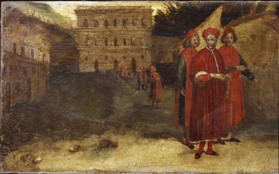 لوكا بيتي، مصرفي إيطالي، أمام قصره (Palazzo Pitti) بواسطة اليساندرو ألوري