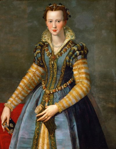 صورة ماريا (ماري) دي ميديشي (1540-1557) - ألوري ، أليساندرو (1535-1607) - حوالي 1555 - زيت على خشب - 116 × 90 - متحف تاريخ الفن ، فيينا بواسطة اليساندرو ألوري