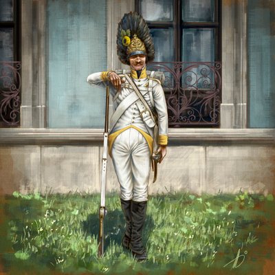 فوج الخط النمساوي 59 النمساوي للقناصة النمساويين، حوالي عام 1809، 2024 بواسطة أليساندرو لوناتي