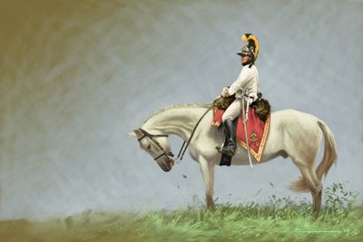الإمبراطورية الأولى: جندي من سلاح الفرسان النمساوي. رسم أليساندرو لوناتي بواسطة أليساندرو لوناتي