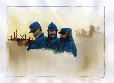 الحرب العالمية الأولى: الجنود الفرنسيون خلال الحرب العالمية الأولى رسم ملون لأليساندرو لوناتي بواسطة أليساندرو لوناتي