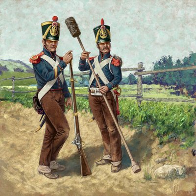 رجال مدفعية فرنسيون مترجلون بلباس الميدان عام 1809، 2024 بواسطة أليساندرو لوناتي