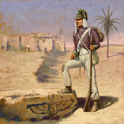 جندي من اللواء 88 الفرنسي نصف العسكري أثناء الحملة المصرية بواسطة أليساندرو لوناتي