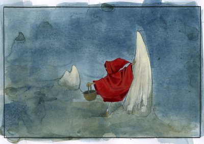ذات الرداء الأحمر - حكاية ذات الرداء الأحمر من تأليف تشارلز بيرولت (1628-1703). رسم أليساندرو لوناتي بواسطة أليساندرو لوناتي