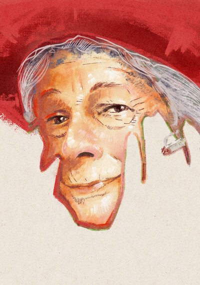 صورة للشاعرة ويسلاوا سزيمبورسكا ، 2023 (رسم توضيحي) بواسطة أليساندرو لوناتي