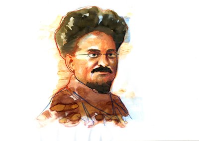 صورة ليون تروتسكي (تروتسكي أو تروتسكي) (1879-1940) (صورة ليون تروتسكي الماركسي الثوري والمنظر والسياسي السوفياتي والزعيم المؤسس للجيش الأحمر) بواسطة أليساندرو لوناتي
