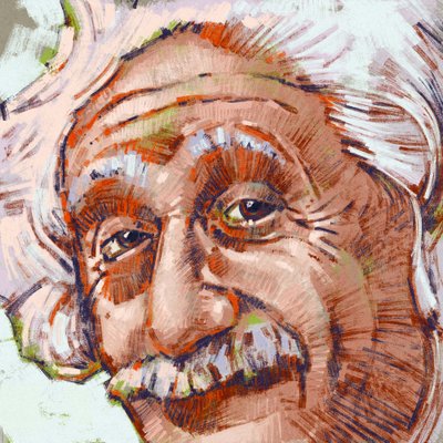 صورة للعالم ألبرت أينشتاين (رسم توضيحي) بواسطة أليساندرو لوناتي