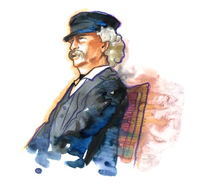 صورة للكاتب الأمريكي مارك توين (1835-1910) بواسطة أليساندرو لوناتي