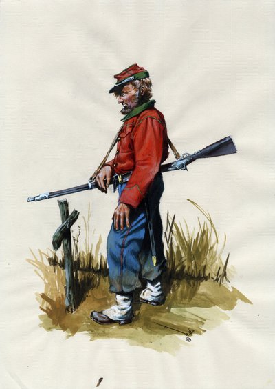 الإمبراطورية الثانية (1852-1870): توحيد إيطاليا (Risorgimento) ، متطوع في جيش غاريبالدي المعروف باسم مقاتل "القميص الأحمر" من أجل قضية جوزيبي غاريبالدي (1807-1882) في إيطاليا بواسطة أليساندرو لوناتي