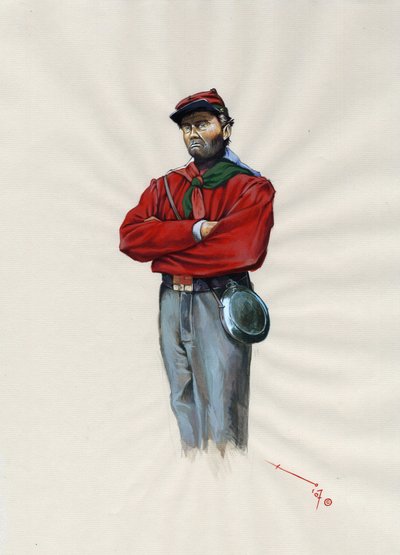 الإمبراطورية الثانية (1852-1870): التوحيد الإيطالي (Risorgimento) ، ضابط متطوع في جيش Garibaldian المعروف باسم مقاتل "القميص الأحمر" من أجل قضية جوزيبي غاريبالدي (1807-1882) في إيطاليا بواسطة أليساندرو لوناتي