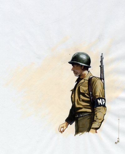 الحرب العالمية الثانية 1939-1945: جندي في الجيش الأمريكي بين عامي 1943 و 1945. رسم لأليساندرو لوناتي بواسطة أليساندرو لوناتي