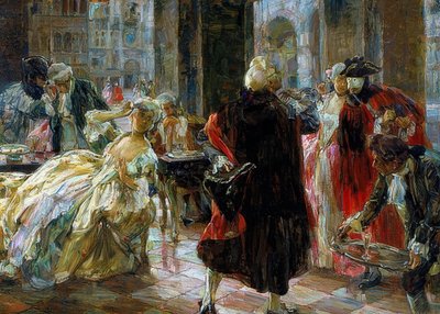 مقهى فلوريان في القرن الثامن عشر بواسطة اليساندرو ميليسي