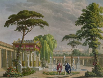 حدائق بيت ديوميدي في بومبي ، زخرفة لأوبرا "آخر أيام بومبي" بقلم جيوفاني باتشيني (1796-1867) ، تم أداؤها في لا سكالا ، ميلان ، 1827 بواسطة اليساندرو سانكوريكو