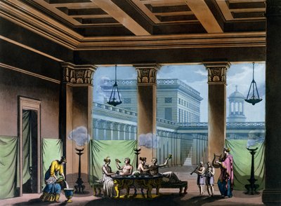 The Triclinium ، من "Le Costume Ancien et Moderne" بقلم جول فيراريو ، c.1820 بواسطة اليساندرو سانكوريكو