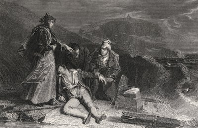 إنقاذ كليفلاند ، نقشها جورج بريسبري ، من "القرصان" للسير والتر سكوت (1771-1832) (نقش) بواسطة الكسندر (بعد) تشيشولم