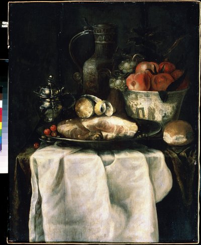 الإفطار مع لحم الخنزير (الإفطار مع لحم الخنزير). لوحة الكسندر كوزمان (1627-1689) بواسطة ألكسندر كوسمانز
