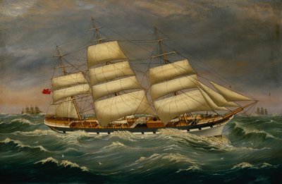 The Three Masted Clipper Benleuch in a Swell (زيت على قماش) بواسطة الكسندر كرومارتي