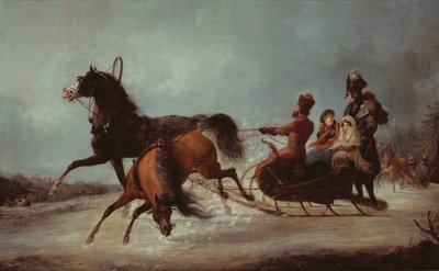 The Empress Elizabeth in a sledge (oil on canvas) بواسطة ألكسندر إيفانوفيتش ساويرويد