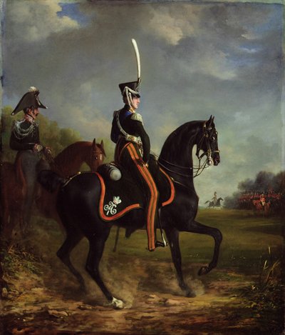 Tsar Nicholas I of Russia, when Grand Duke, riding in Hyde Park (oil on canvas) بواسطة ألكسندر إيفانوفيتش ساويرويد