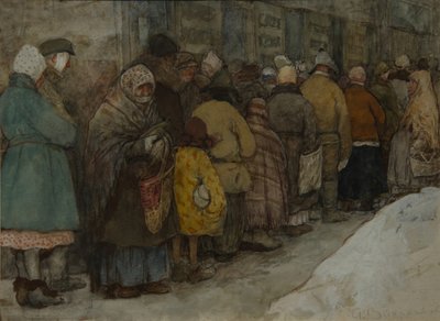 قائمة الانتظار ، حوالي عام 1921 بواسطة ألكسندر إيفانوفيتش فخرامييف